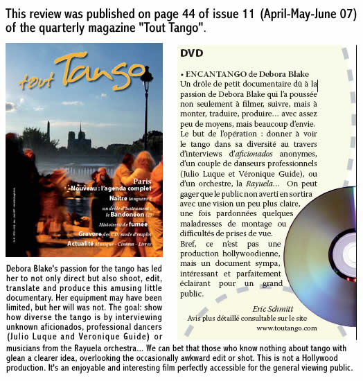 Review in toutTango Magazine