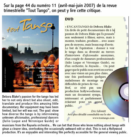 Critique dans toutTango magazine