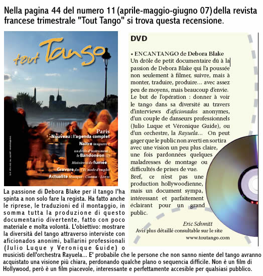 Commentario della rivista toutTango